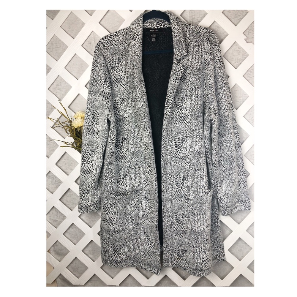 Style & Co. Knee Length Cardigan Size Large